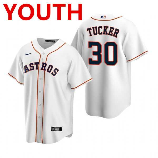 Youth Houston Astros #30 Kyle Tucker White Cool Base Stitched Jersey Dzhi->mlb youth jerseys->MLB Jersey